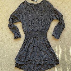 Star print fit and flare dress